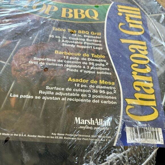 Marsh Allan Tabletop BBQ #5 Charcoal Grill *New* - Picture 2 of 3